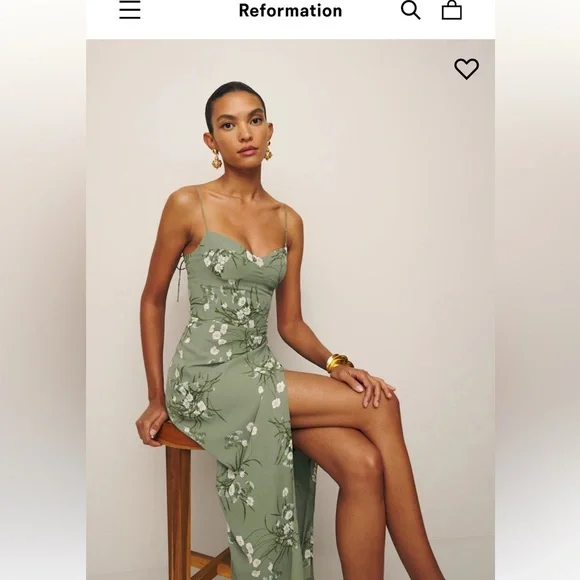 Reformation | Dresses | Reformation Green And White High Low Dress | Poshmark Reformation | Dresses | Reformation Green And White High Low Dress | Poshmark